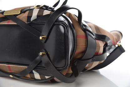 Burberry House Check Bridle Calfskin Medium Gosford Hobo Black 7 of 13