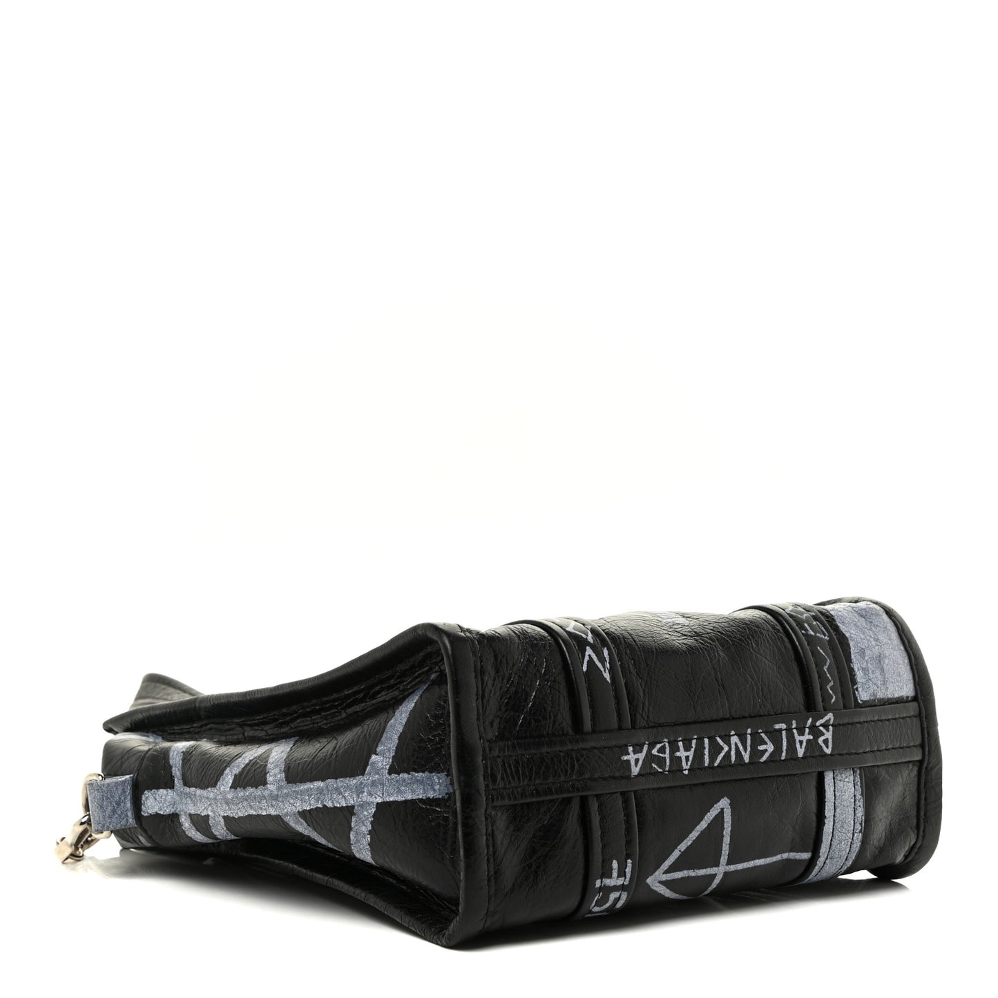 Agneau Arena Graffiti All Over XS Bazar Shopper Tote Black White