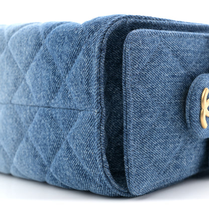 Chanel Washed Denim Quilted Mini Chanel 25 Handbag Blue 19 of 19