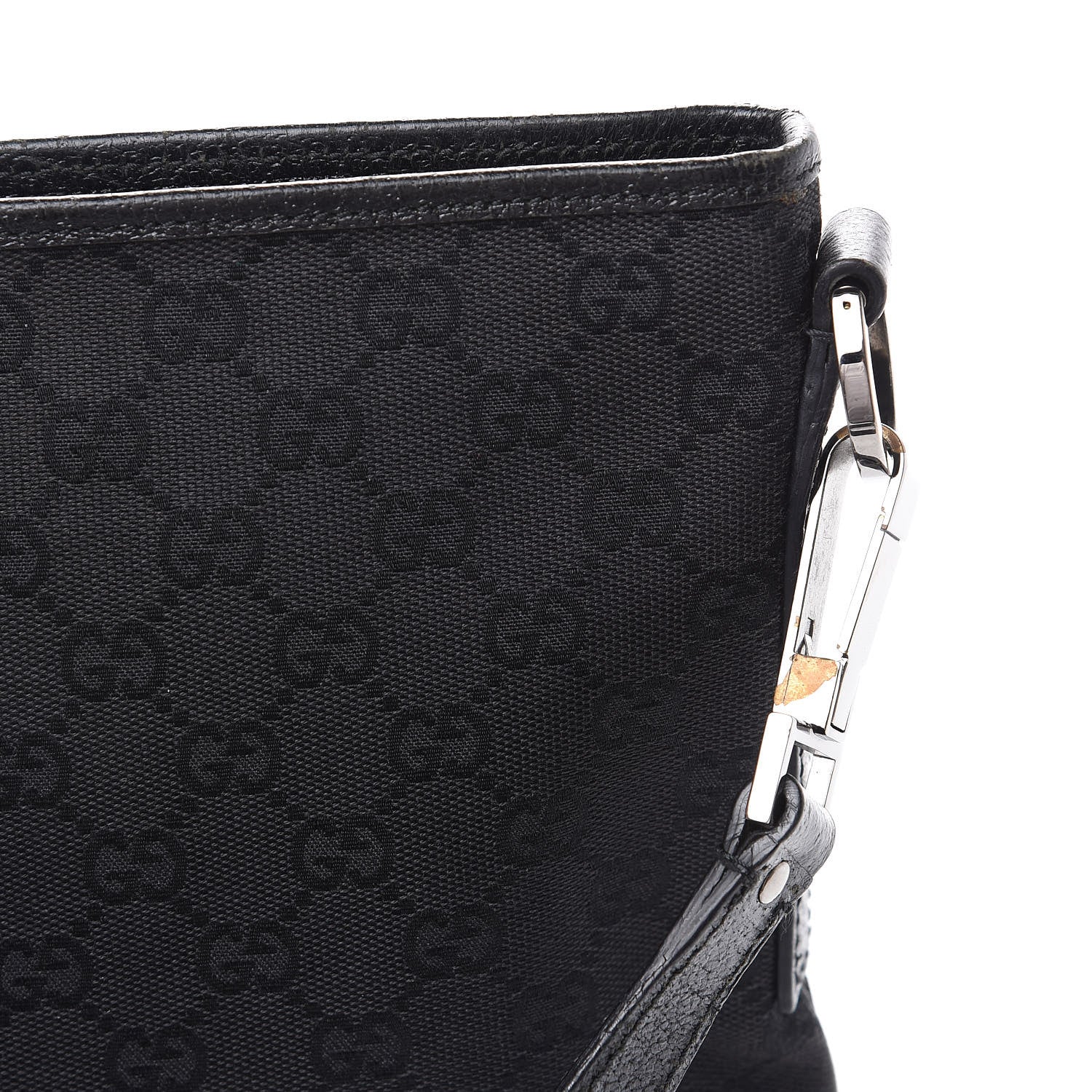Gucci GG Supreme Monogram Medium Flat Messenger Bag Black Grey 9 of 11