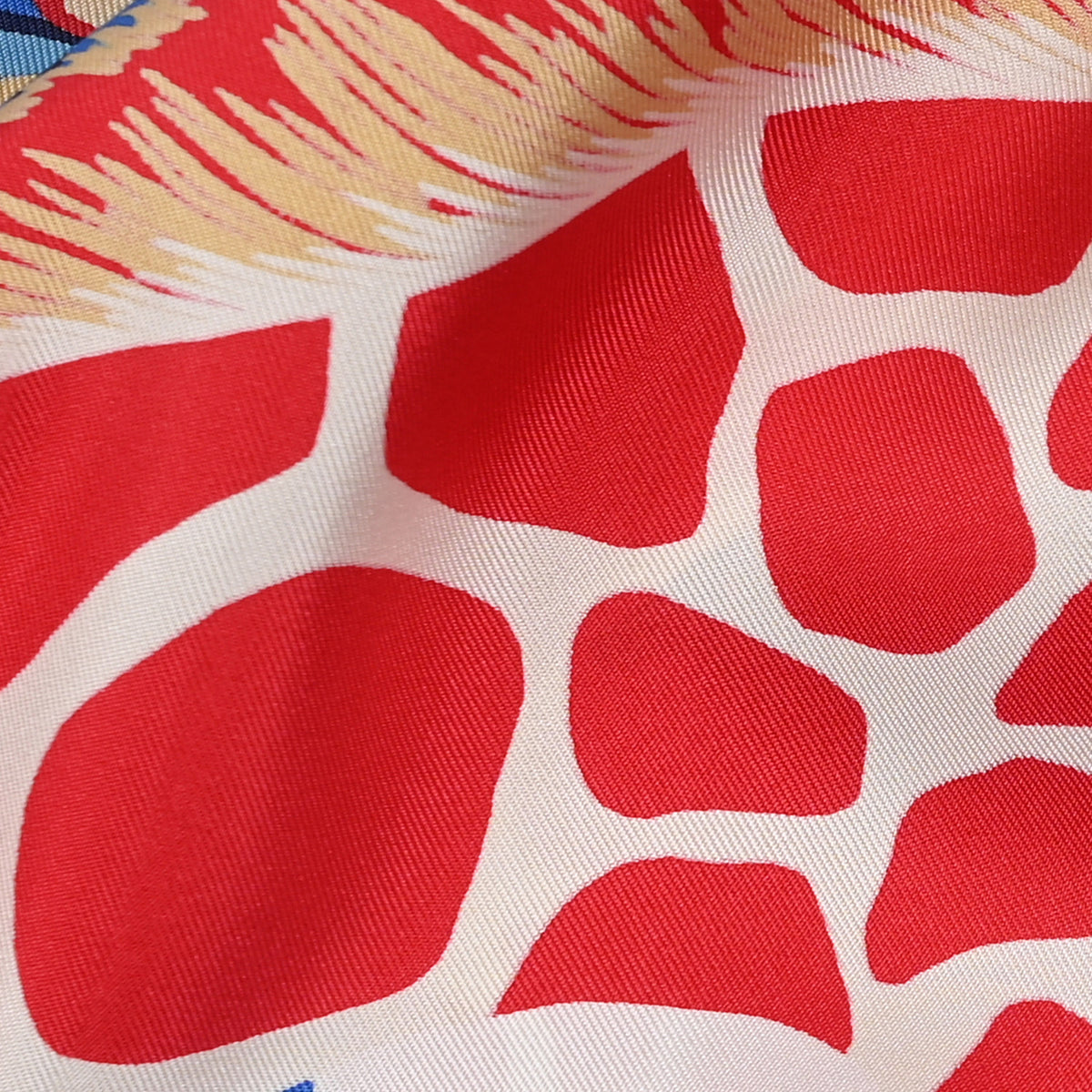 Silk Twill The Three Graces Scarf 90 White Rouge Bleu