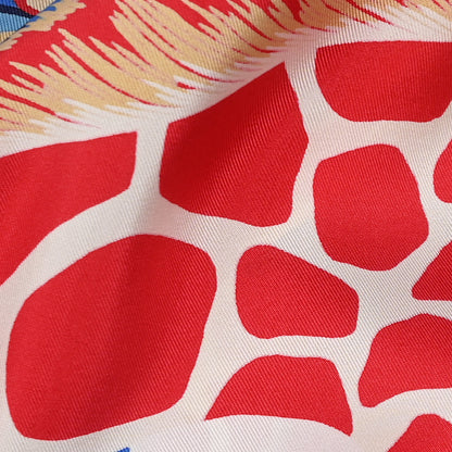 Hermes Silk Twill The Three Graces Scarf 90 White Rouge Bleu 3 of 3