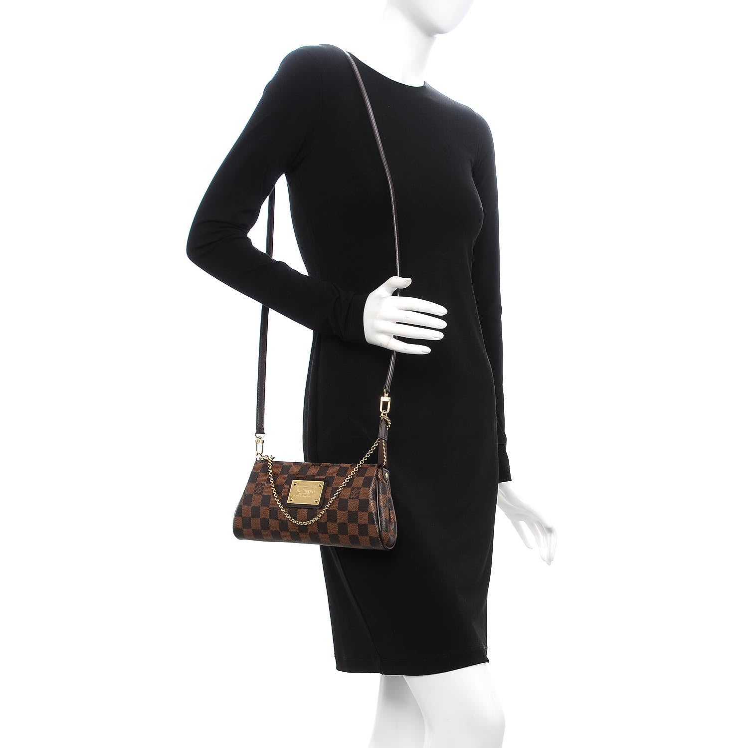 Louis Vuitton Damier Ebene Eva Clutch 2 of 8