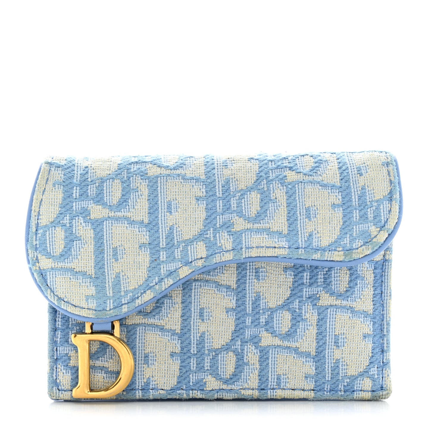 Oblique Saddle Card Holder Cornflower Blue