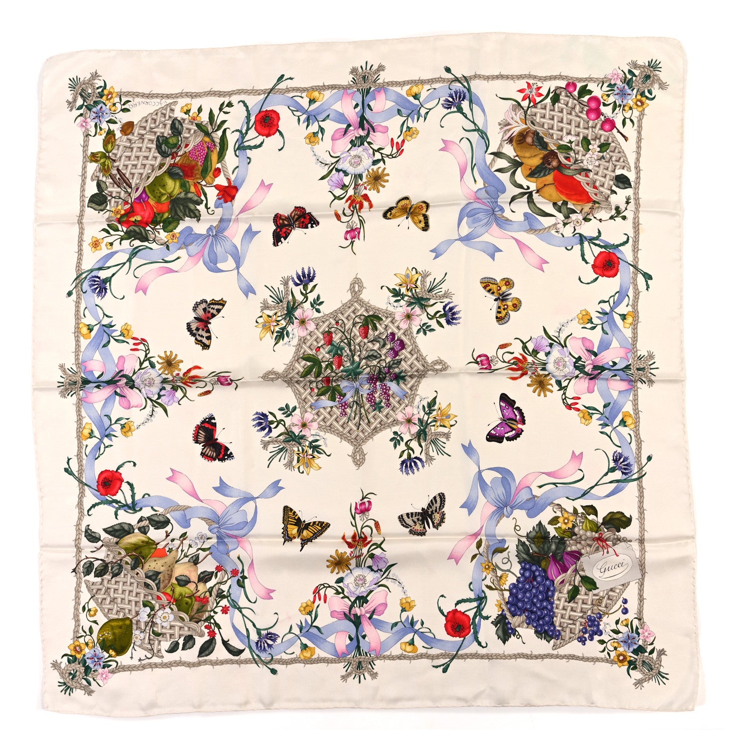 Gucci Silk Twill Butterfly Square Scarf 1 of 4