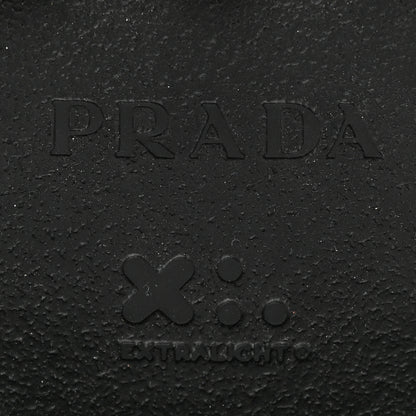 Prada Spazzolato Rois Re-Nylon Metal Triangle Logo Mens Monolith Pouch Pocket 60mm Combat Boots 7 Black 7 of 13