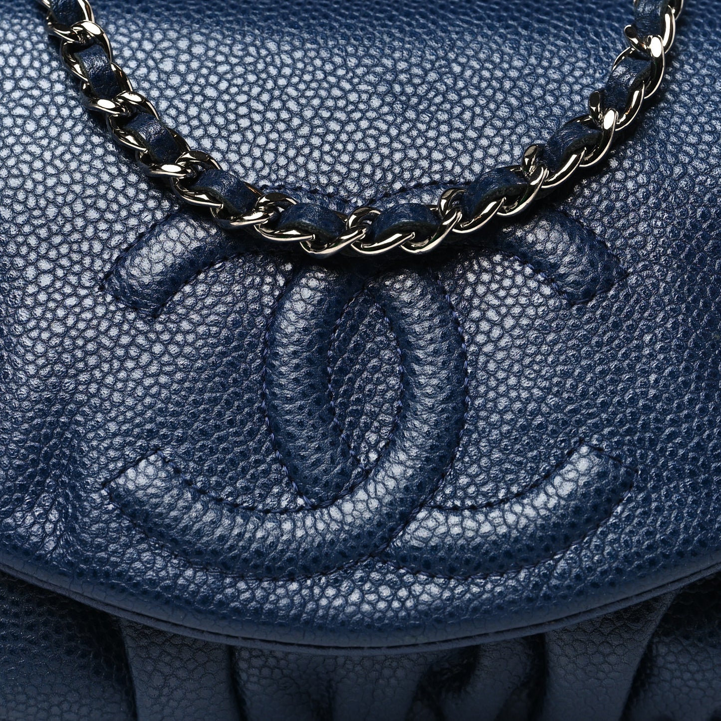 Caviar Half Moon Wallet On Chain WOC Navy