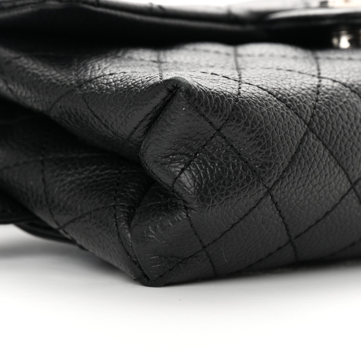 Chanel Grained Calfskin Quilted 2.55 Reissue Flap Belt Bag Clutch Black 10 of 13