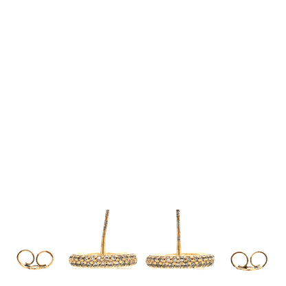 Louis Vuitton Metal Crystal Louise By Night Earrings Gold 3 of 4
