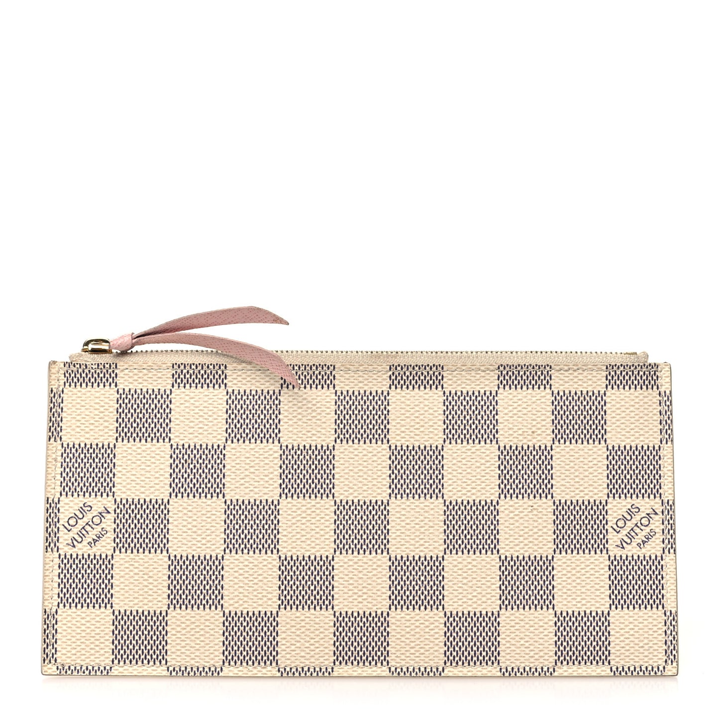 Damier Azur Felicie Chain Wallet Zippered Insert Rose Ballerine