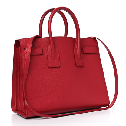 Saint Laurent Grained Calfskin Small Sac De Jour Lipstick Red 2 of 7