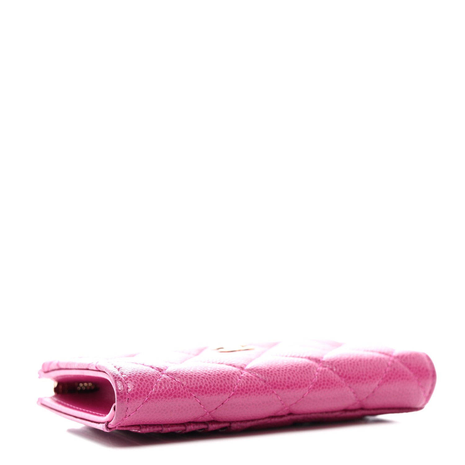 Chanel Caviar Quilted CC Zip Around Card Holder Pink 4 of 8