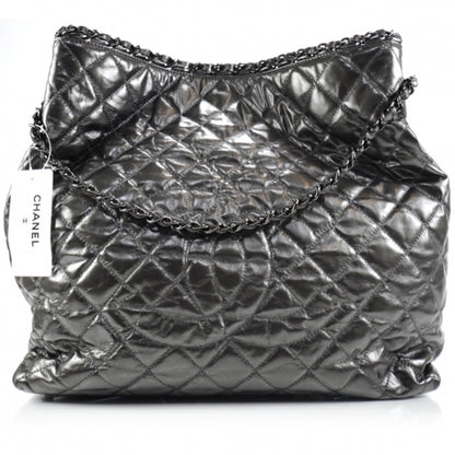 Chanel Leather Large Chain Me Tote Dark Grey 11P 2 of 10