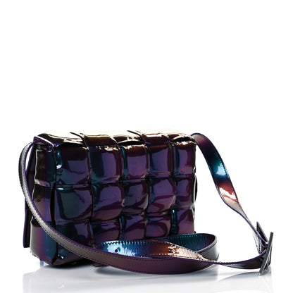 Bottega Veneta Glossy Nail Polish Nappa Maxi Intreccio Padded Cassette Crossbody Bag Holographic 2 of 9