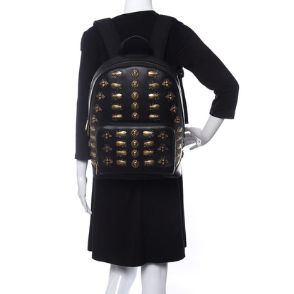 Gucci Calfskin Animal Studs Medium Day Backpack Black 2 of 10