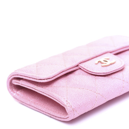 Chanel Iridescent Caviar Quilted Flap Card Holder Rose Pink 12 of 20