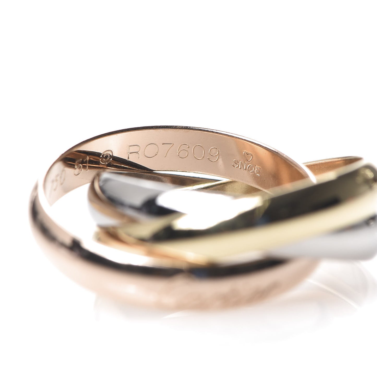 18K Pink Yellow White Gold Classic Trinity Ring 51 5.75
