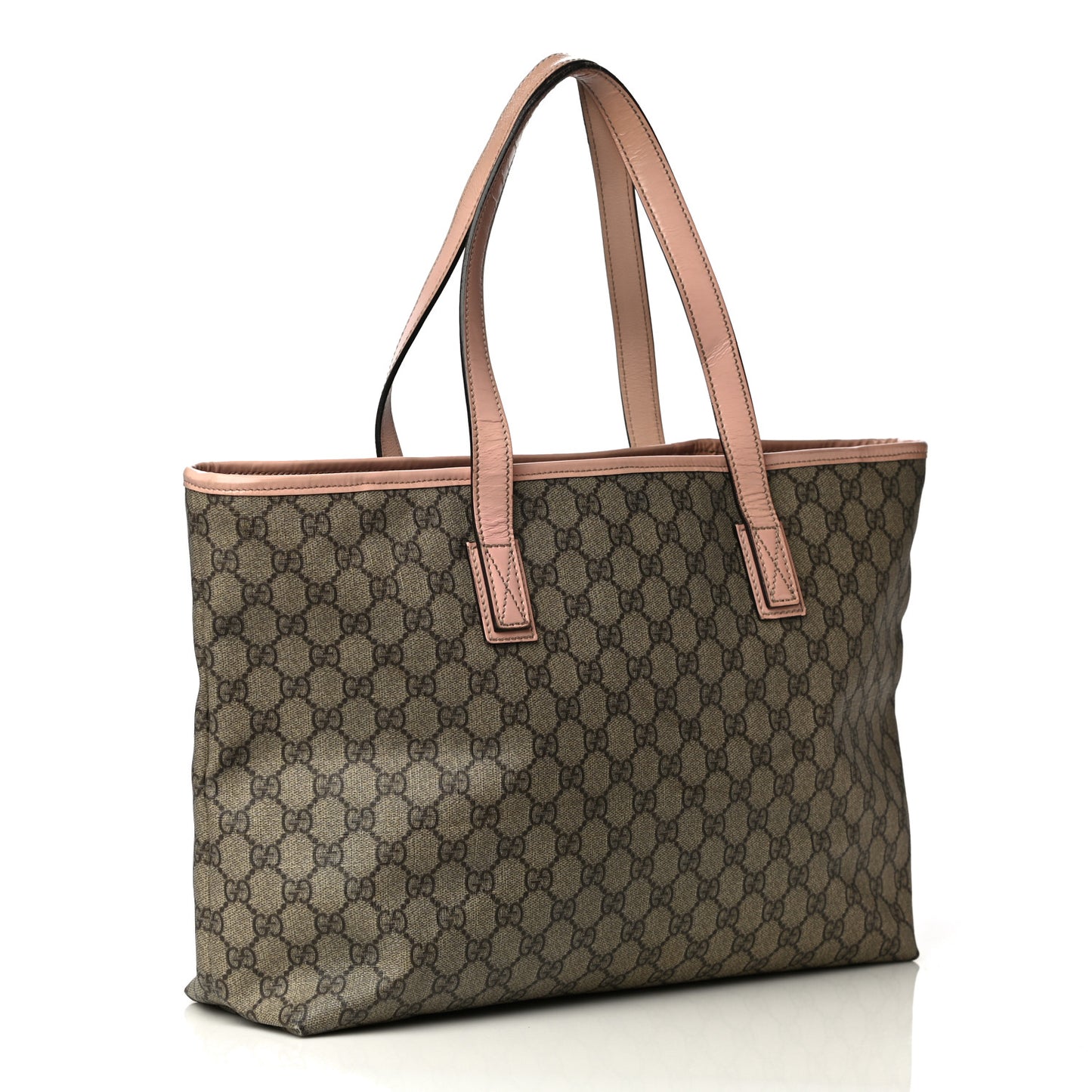 GG Supreme Monogram Medium Zippered Shopping Tote Pink