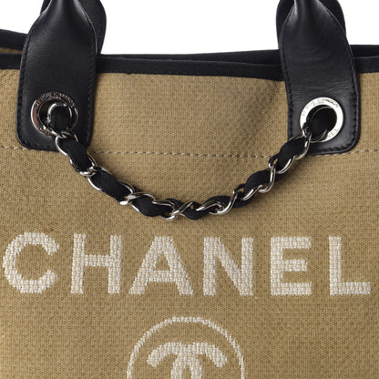 Chanel Canvas Medium Deauville Tote Beige Black 10 of 12