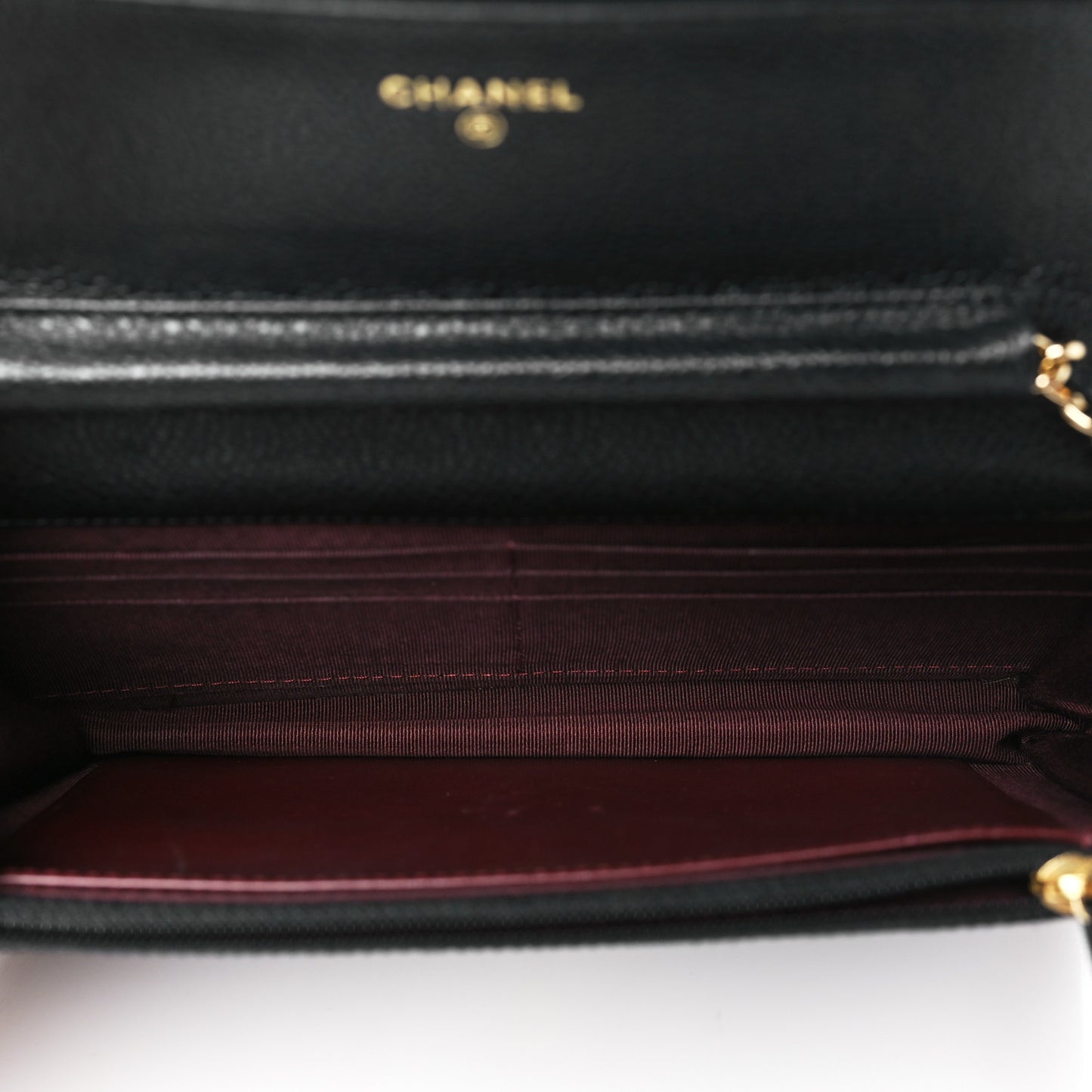Caviar Quilted Wallet on Chain WOC Black