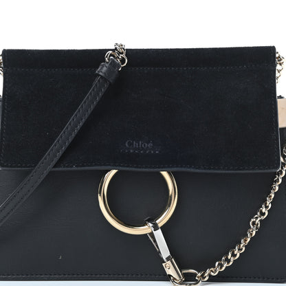 Chloe Calfskin Suede Mini Chain Faye Shoulder Bag Black 8 of 12