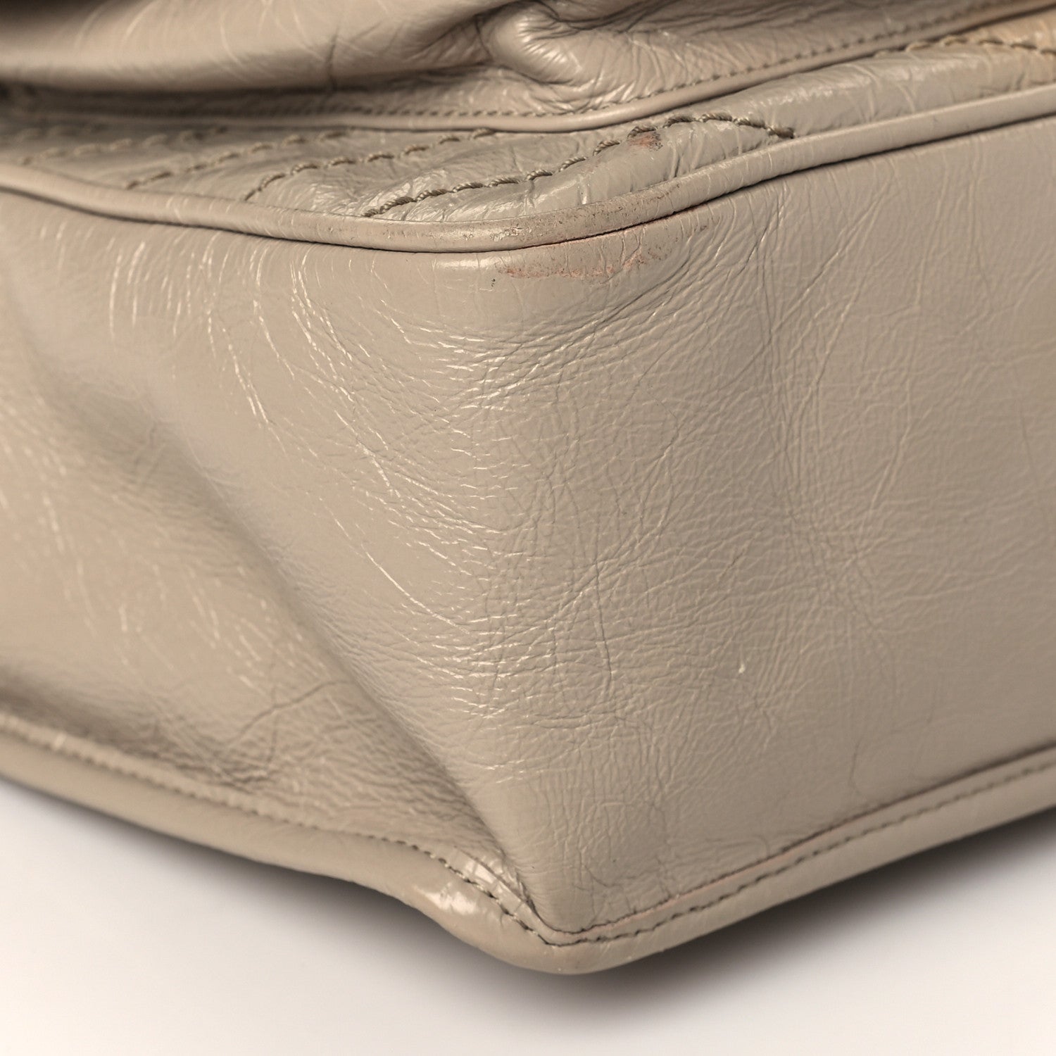 Saint Laurent Crinkled Calfskin Matelasse Monogram Medium Niki Chain Satchel Light Natural 9 of 11