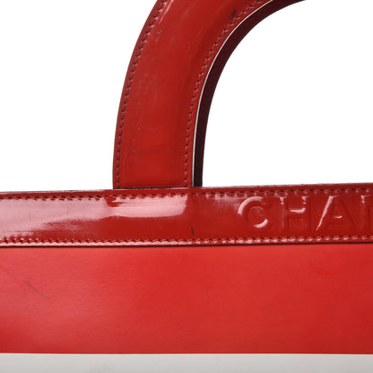 Chanel Patent Printed Shopping Tote Red 10 of 21