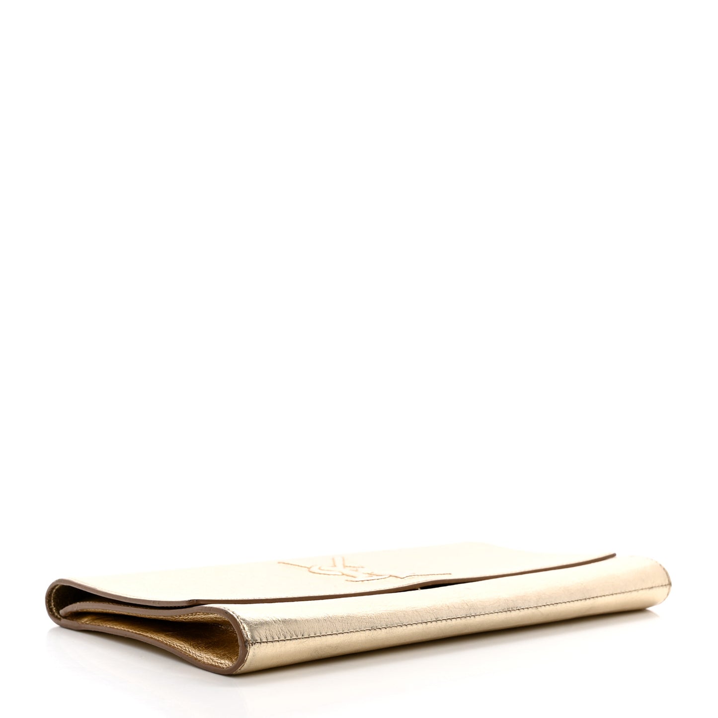 Metallic Calfskin Monogram Large Belle De Jour Clutch Gold