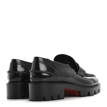 Christian Louboutin Abrasivato Womens CL Moc Lug Flat Loafers 38.5 Black 5 of 14