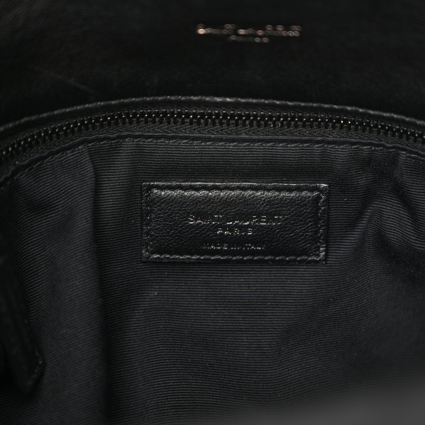 Lambskin Quilted Monogram Monochrome Medium Loulou Puffer Chain Satchel Black