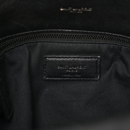 Saint Laurent Lambskin Quilted Monogram Monochrome Medium Loulou Puffer Chain Satchel Black 6 of 10