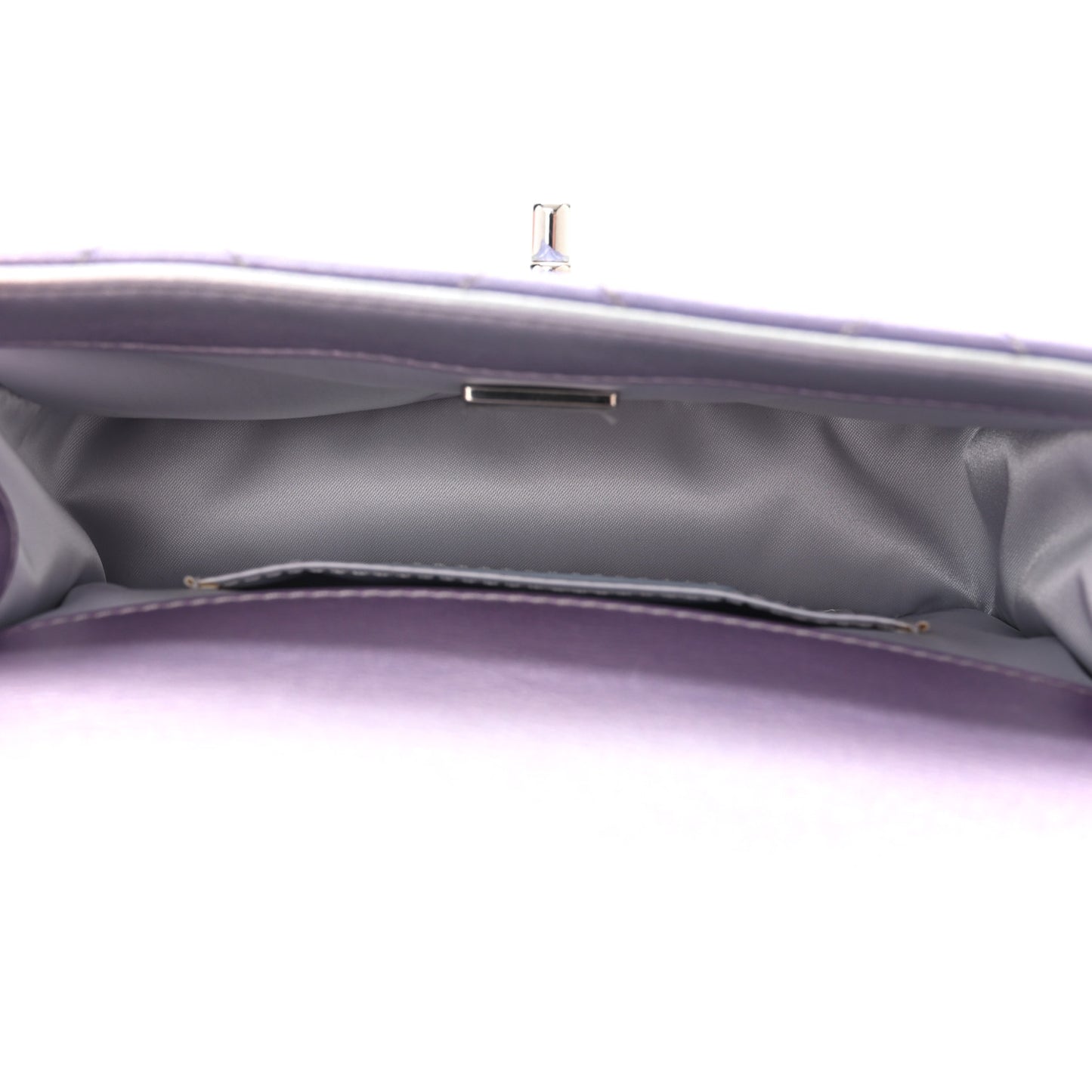 Gradient Metallic Calfskin Quilted Clutch Silver Blue Yellow Purple