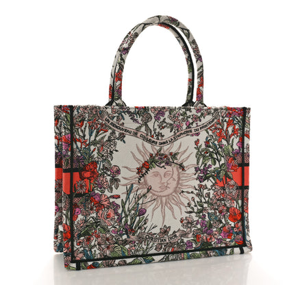 Christian Dior Canvas Embroidered Medium 4 Saisons Printemps Soleil Book Tote Ecru Multicolor 2 of 9