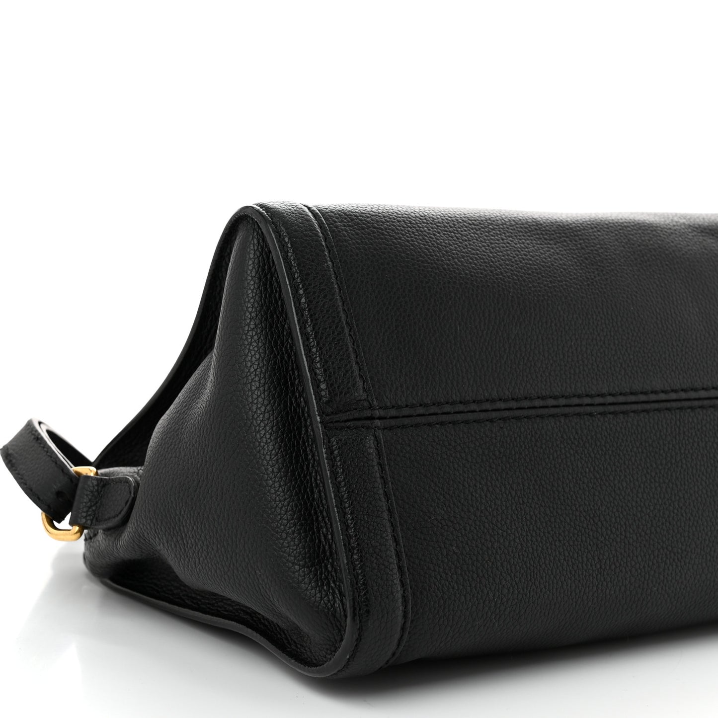 Pebbled Calfskin Small Skull Padlock Zip Around Tote Black