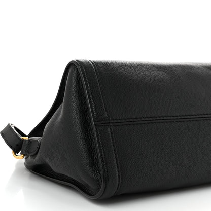 Alexander McQueen Pebbled Calfskin Small Skull Padlock Zip Around Tote Black 9 of 10