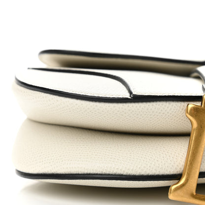 Christian Dior Grained Calfskin Mini Saddle Bag White 8 of 10