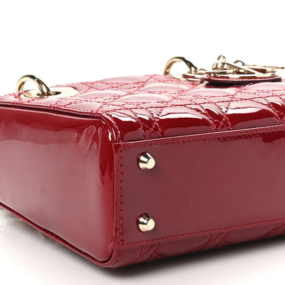 Christian Dior Patent Cannage Mini Lady Dior Red 8 of 10