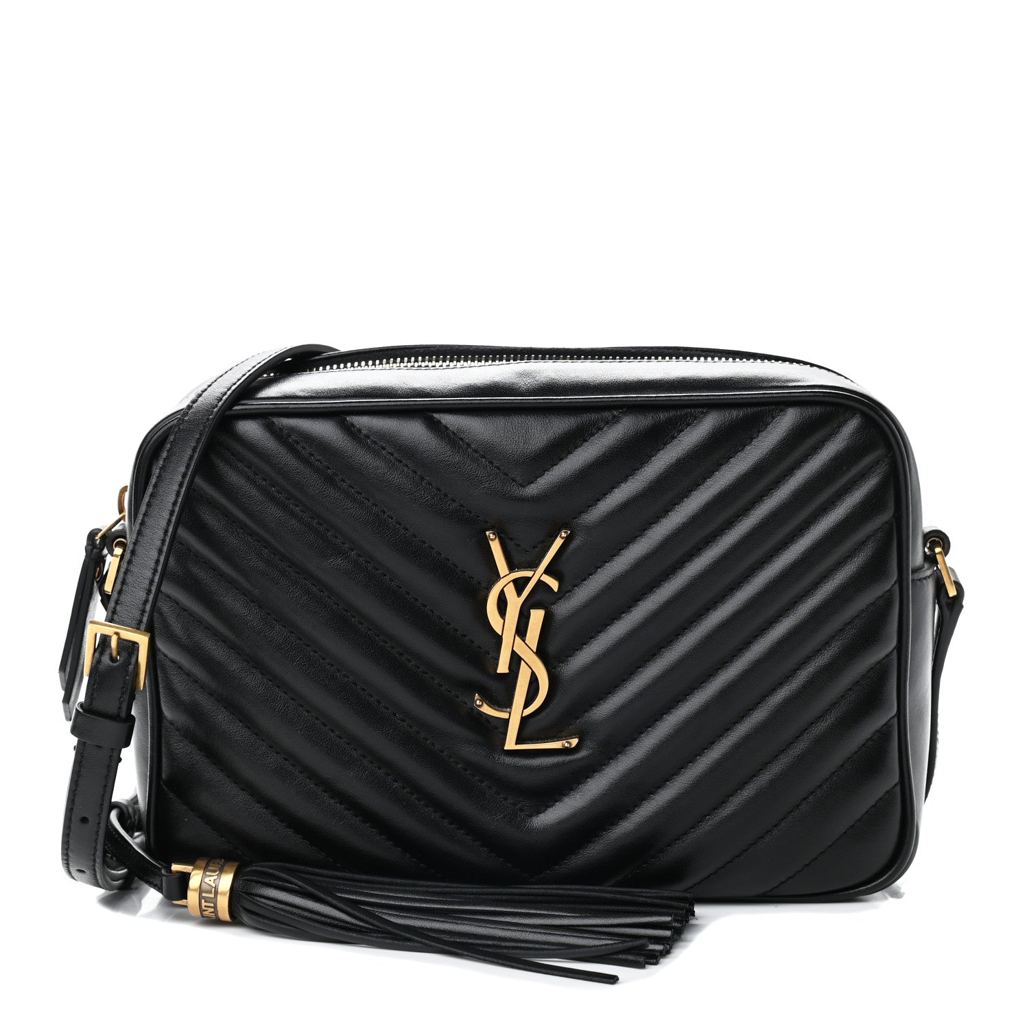 Saint Laurent Calfskin Matelasse Monogram Lou Camera Bag Black 1 of 9