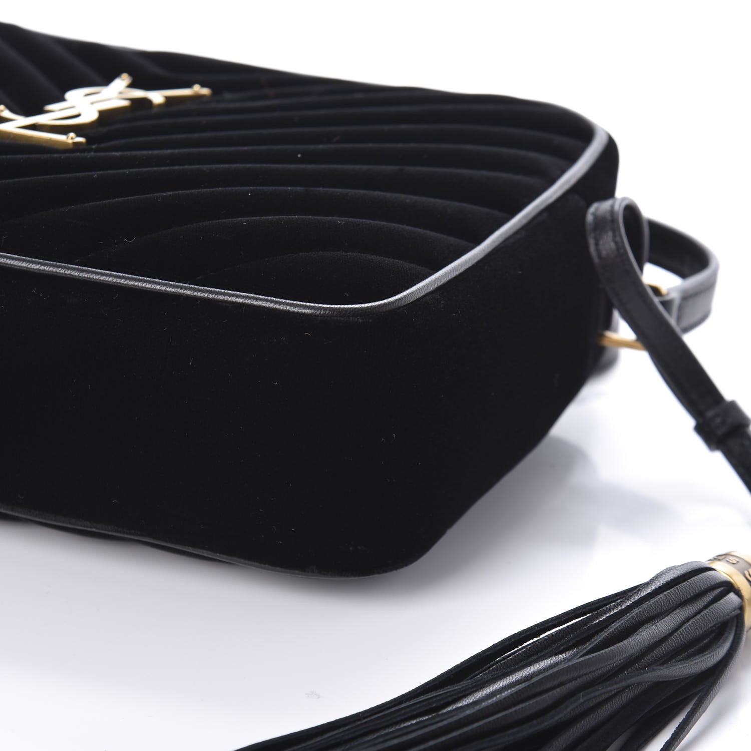 Saint Laurent Velvet Matelasse Monogram Lou Camera Bag Black 8 of 8