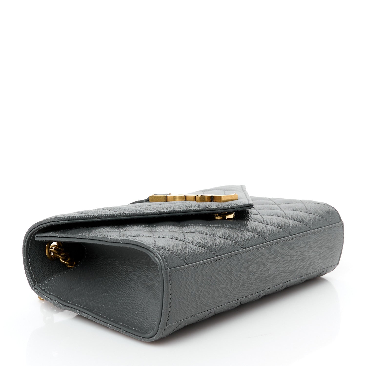 Saint Laurent Grain De Poudre Textured Mixed Matelasse Triquilt Small Monogram Satchel Pebble 4 of 11