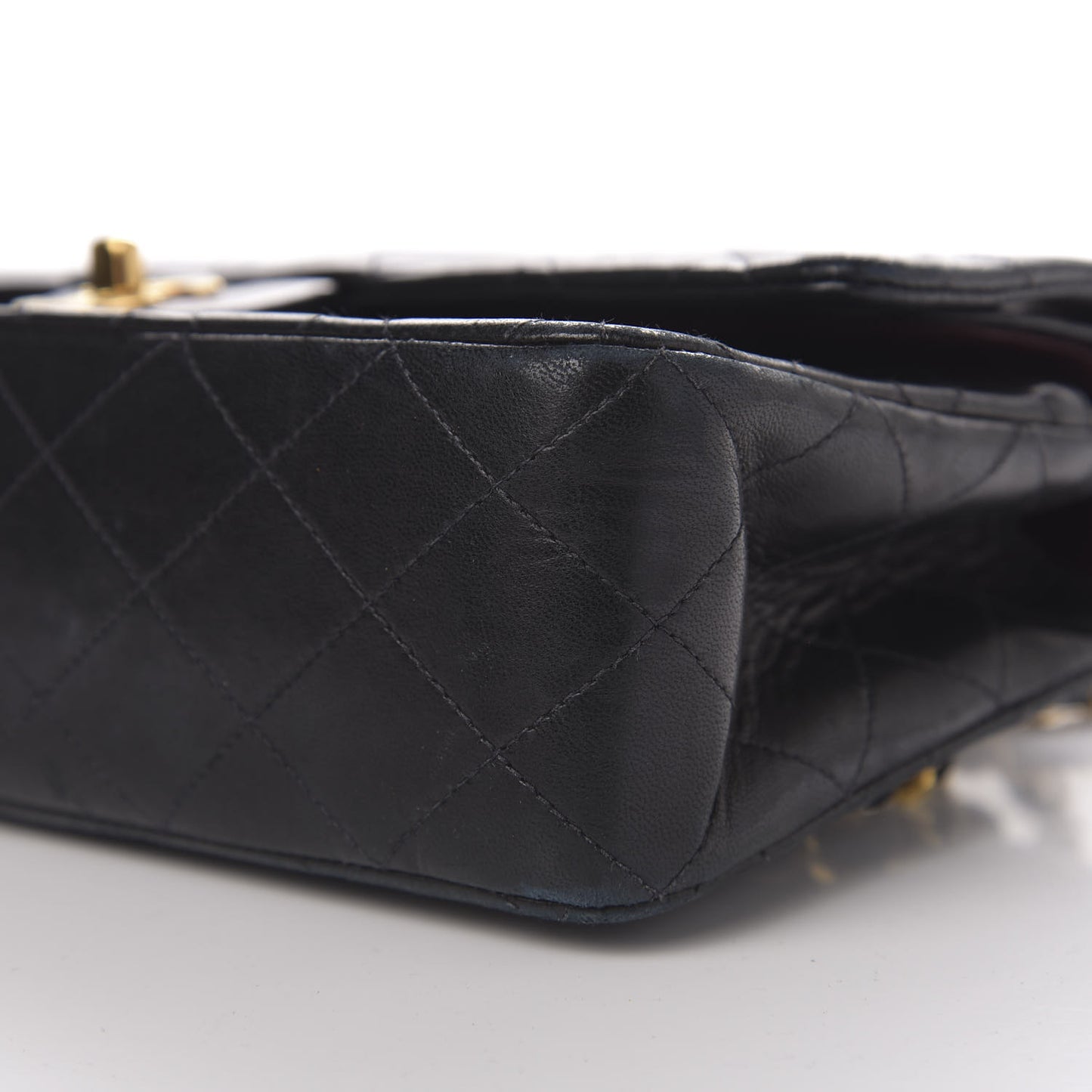 Lambskin Quilted Medium Double Flap Black