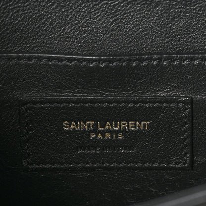 Saint Laurent Box Calfskin Monogram Medium Solferino Satchel Black 6 of 10