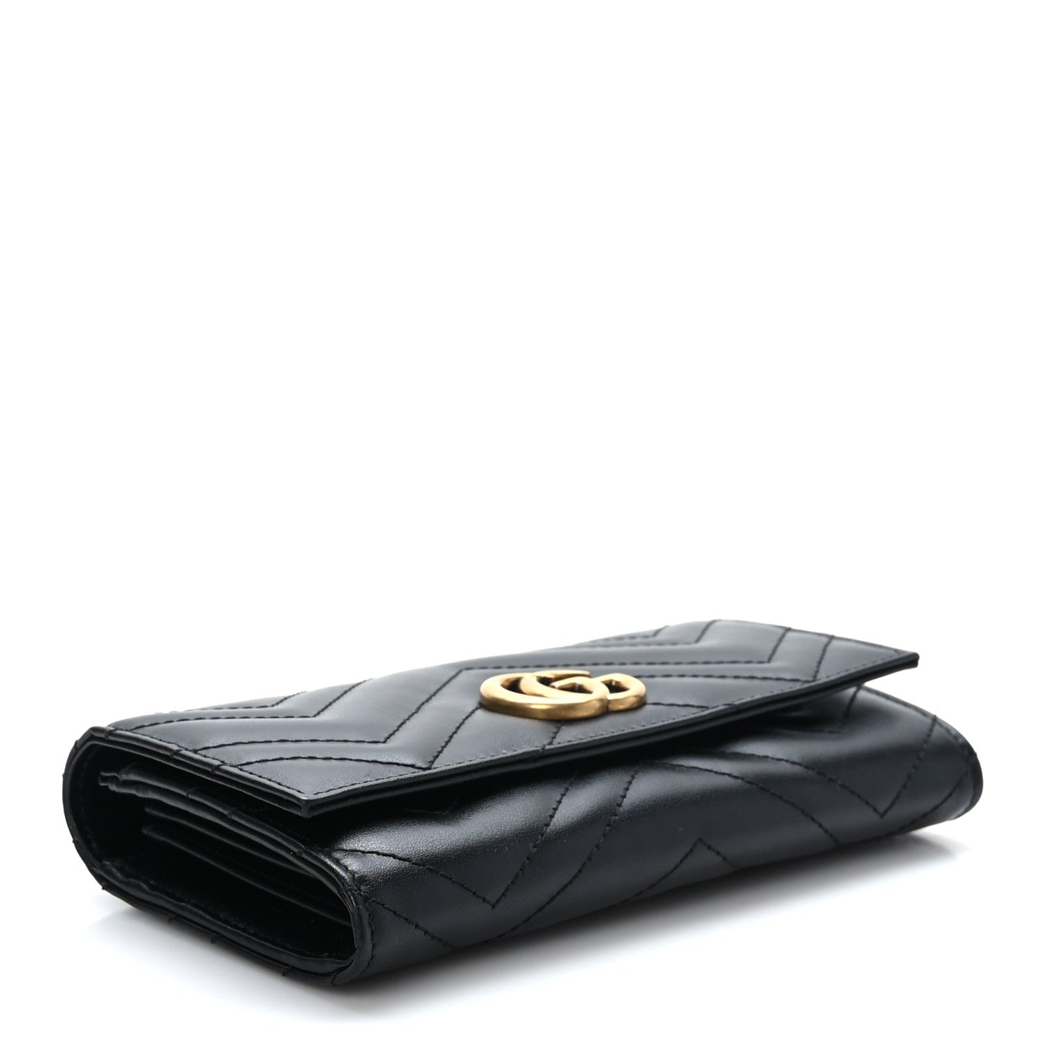 Gucci Calfskin Matelasse GG Marmont Continental Wallet Black 4 of 8