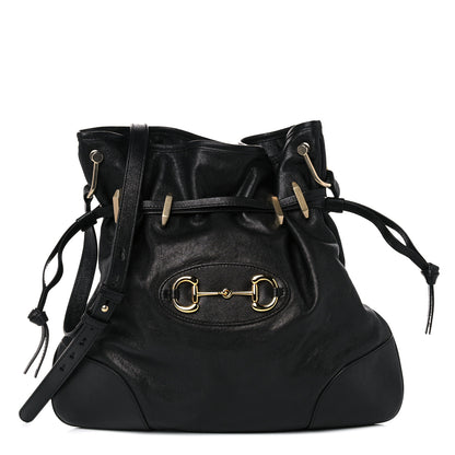Gucci Sakai Calfskin Horsebit 1955 Cinch Top Messenger Bag Black 3 of 12