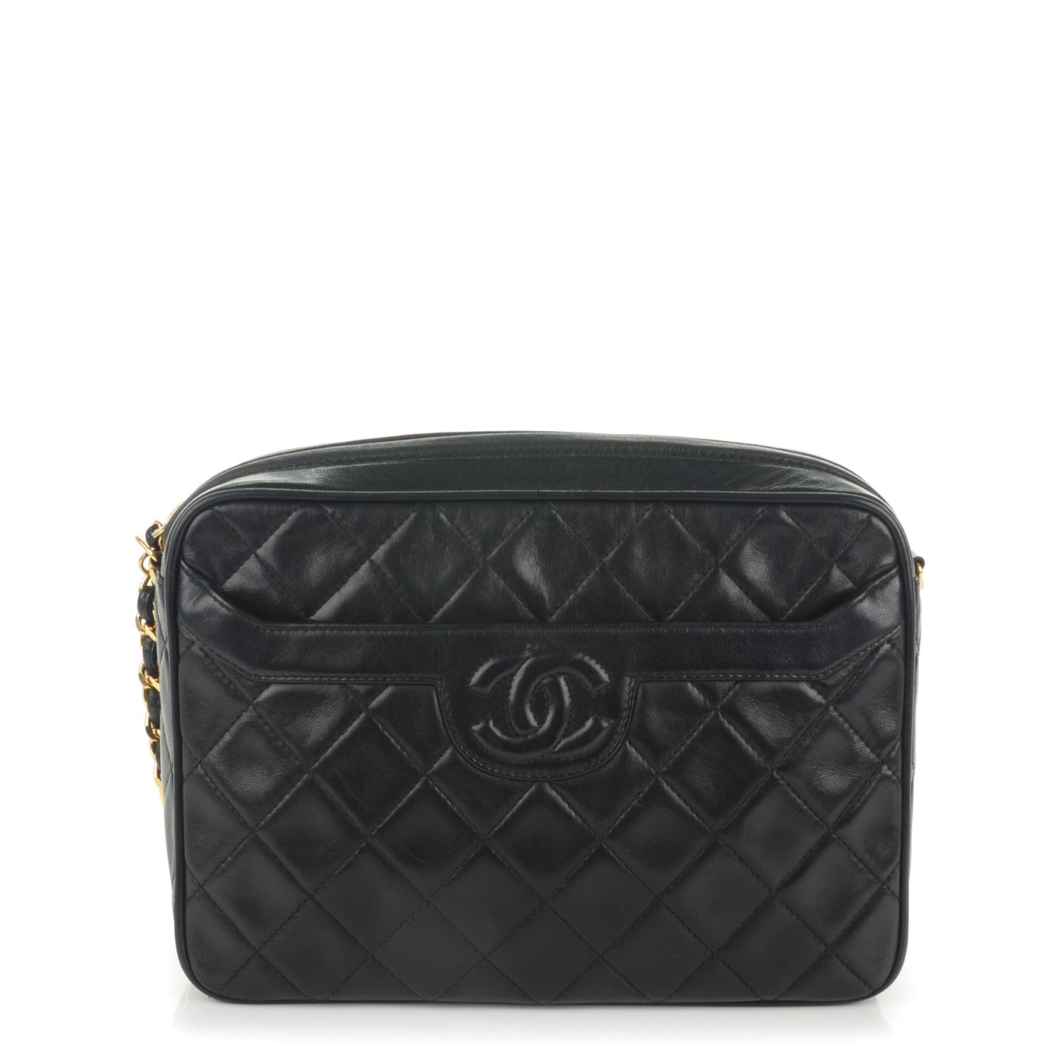 Chanel Lambskin Quilted Tassel Camera Case Black 1 of 10