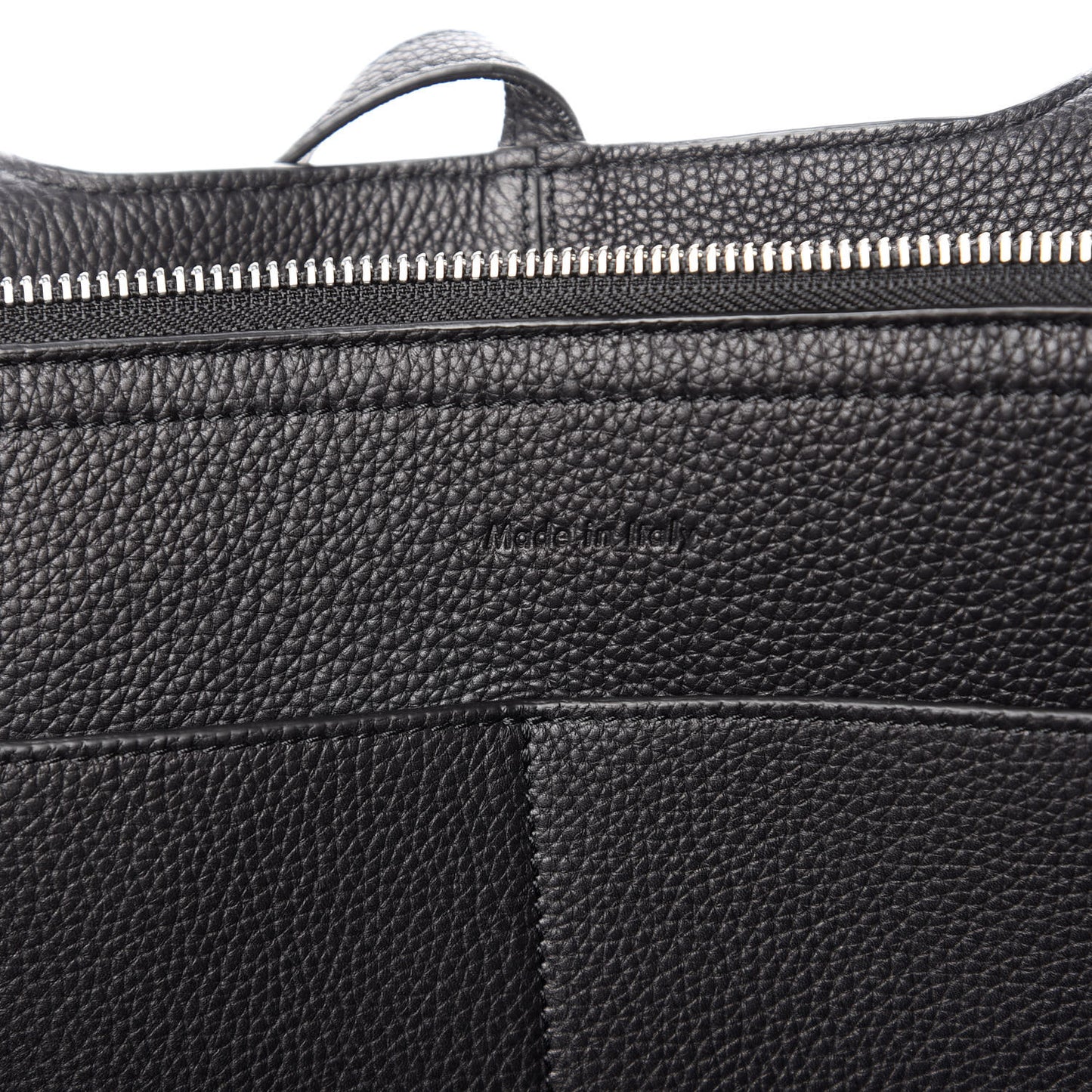 Baby Grained Calfskin Small Tri-Fold Bag Black