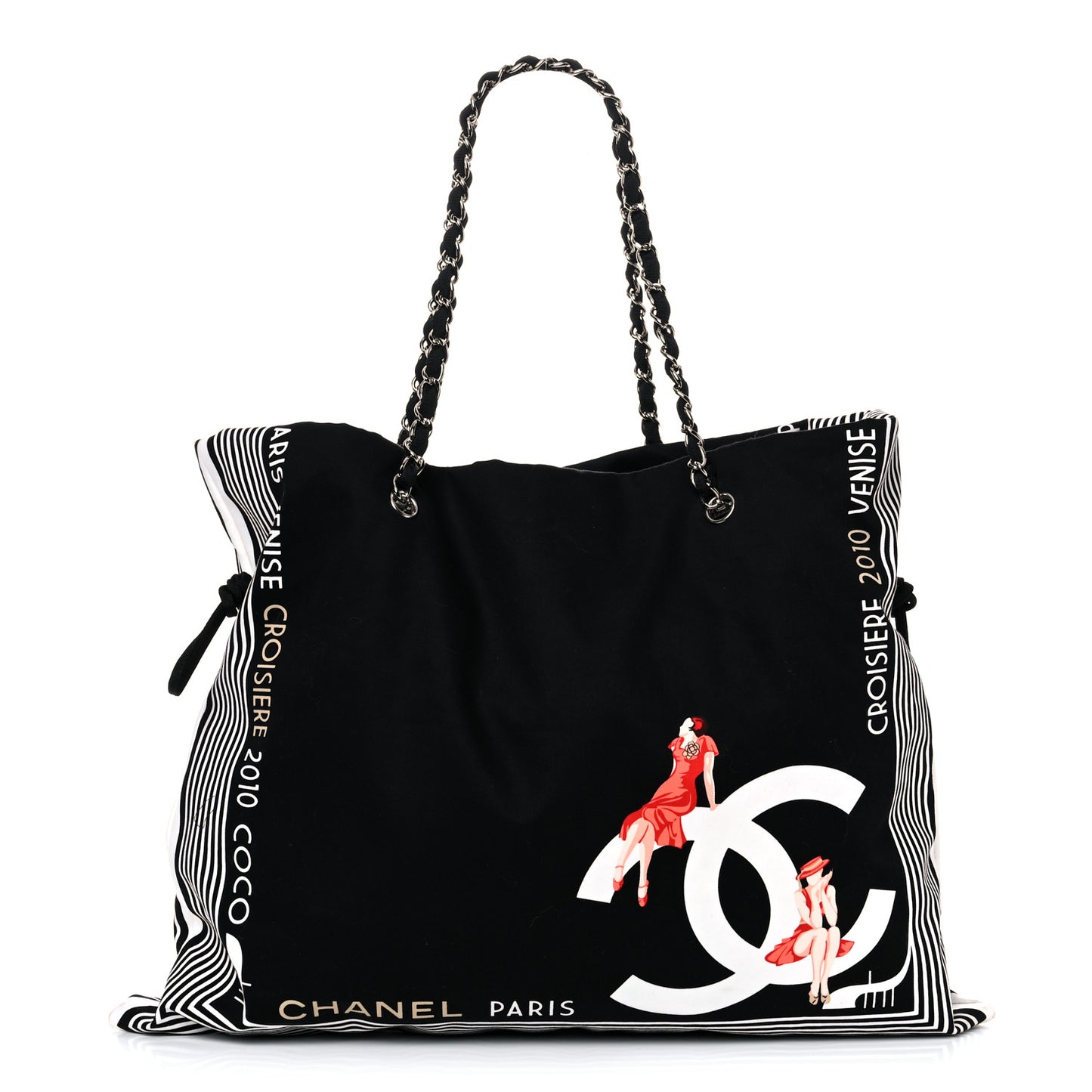 Canvas CC Paris Venice Bon Bon Tote Black White