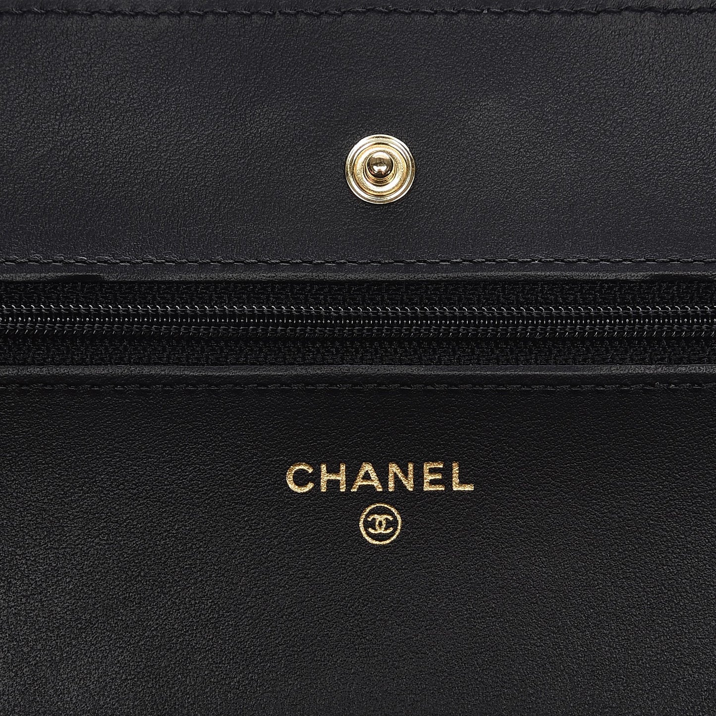 Aged Calfskin Quilted Lucky Charms 2.55 Reissue Wallet On Chain WOC Black