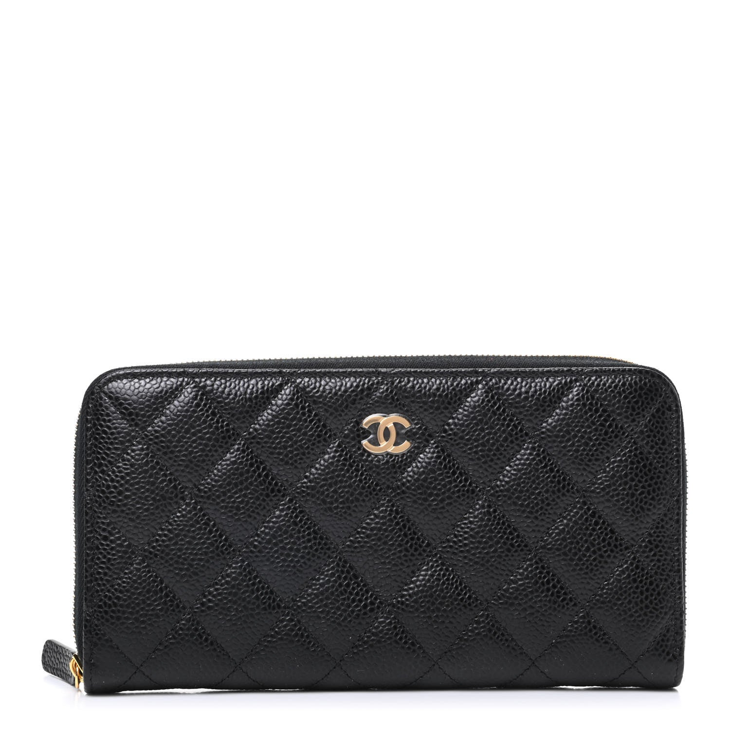 Chanel Caviar Quilted Large Gusset Zip Around Wallet Black 1 of 11