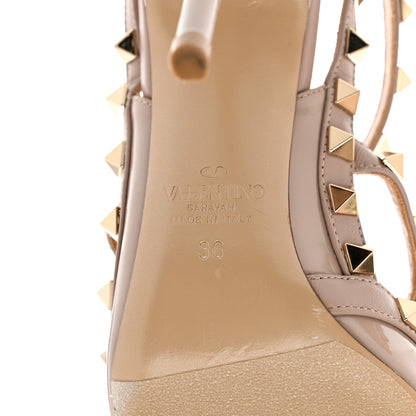 Valentino Garavani Patent Nappa Rockstud Ankle Strap 100mm Pumps 36 Poudre 6 of 8